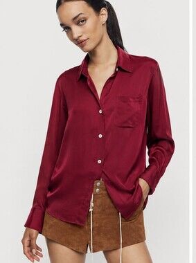 100% Silk Vintage Button-Down Shirt Quiet Luxury Rich Girl Starter Pack